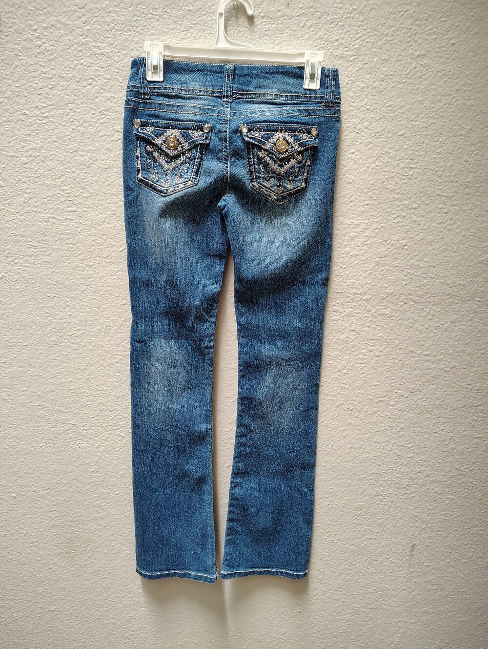Embellished Blue Denim WallFlower Women's Boot Cut Jeans